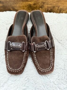 Cole Haan Brown Suede Mule Loafers – Size 8.5B